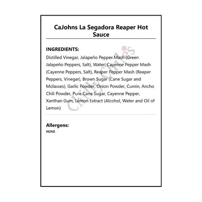 CaJohns La Segadora Reaper Hot Sauce - Hot Sauce