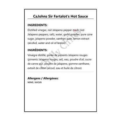 CaJohns Sir Fartalot’s Hot Sauce - Hot Sauce