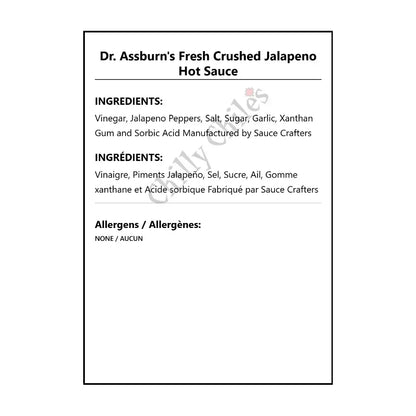 Dr. Assburn’s Fresh Crushed Jalapeno Hot Sauce - Hot Sauce