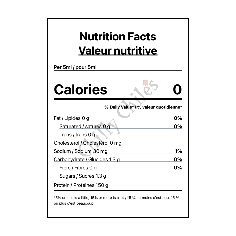 La Meridana Chipotle Agave Hot Sauce - Canadian Nutrition Facts