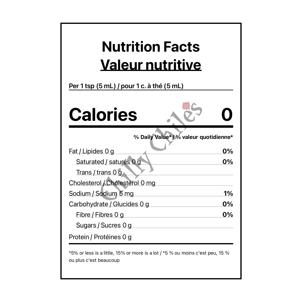 Dave's Total Insanity Hot Sauce - Canadian Nutrition Facts