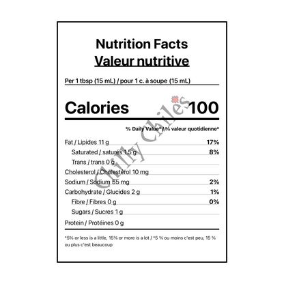 Hot Crispy Oil Garlic Aioli - Canadian Nutrition Facts