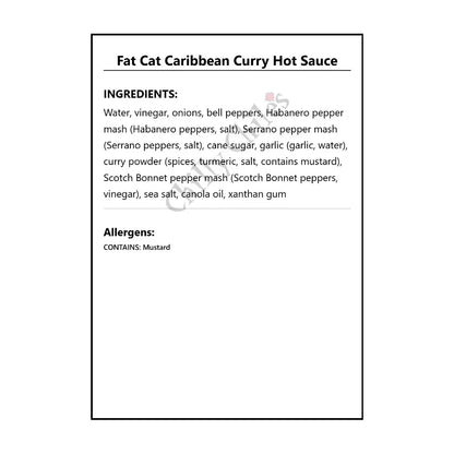 Fat Cat Caribbean Curry Hot Sauce - Hot Sauce