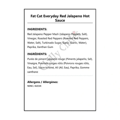 Fat Cat Everyday Red Jalapeno Hot Sauce - Hot Sauce