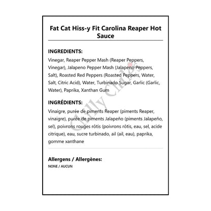 Fat Cat Hiss-y Fit Carolina Reaper Hot Sauce - Hot Sauce