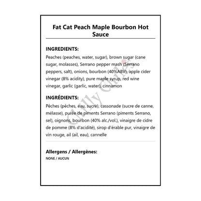 Fat Cat Peach Maple Bourbon Hot Sauce - Hot Sauce