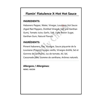 Flamin’ Flatulence X-Hot Hot Sauce - Hot Sauce