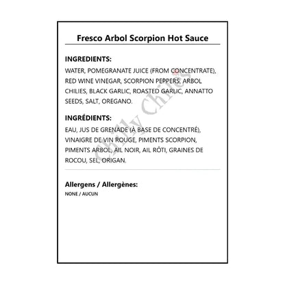 Fresco Arbol Scorpion Hot Sauce - Hot Sauce