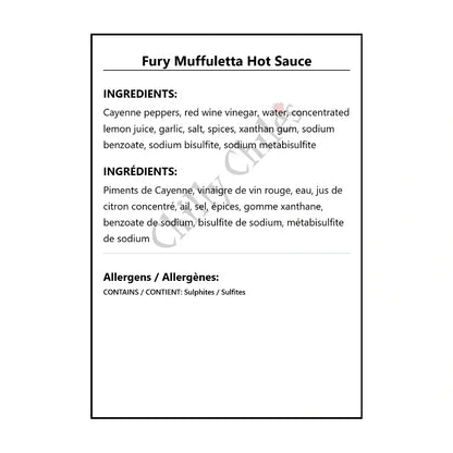 Fury Muffuletta Hot Sauce - Hot Sauce