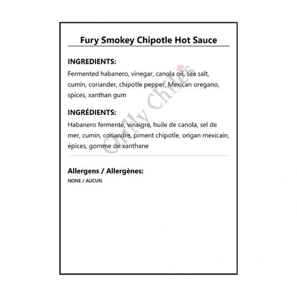 Fury Smokey Chipotle Hot Sauce - Hot Sauce