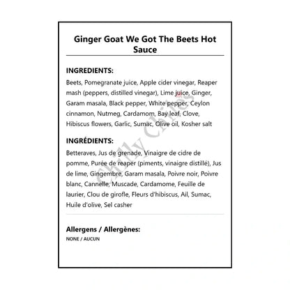 Ginger Goat We Got The Beets Hot Sauce - Hot Sauce