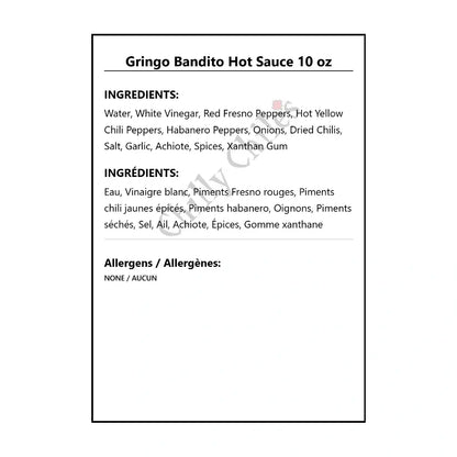 Gringo Bandito Hot Sauce 10 oz - Hot Sauce