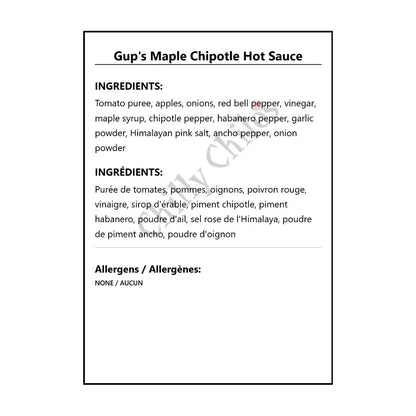 Gup’s Maple Chipotle Hot Sauce - Hot Sauce