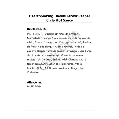 Heartbreaking Dawns Fervor Reaper Chile Hot Sauce - Hot Sauce