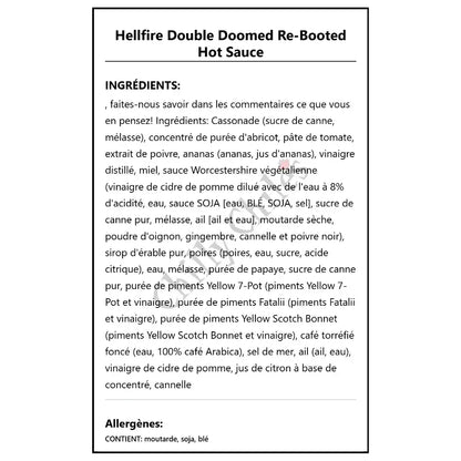 Hellfire Double Doomed Re-Booted Hot Sauce - Hot Sauce