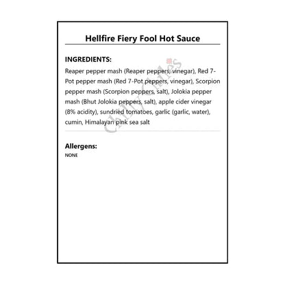 Hellfire Fiery Fool Hot Sauce - Hot Sauce