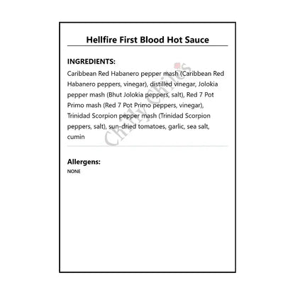 Hellfire First Blood Hot Sauce - Hot Sauce