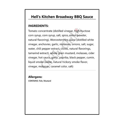 Hell’s Kitchen Broadway BBQ Sauce - BBQ Sauce