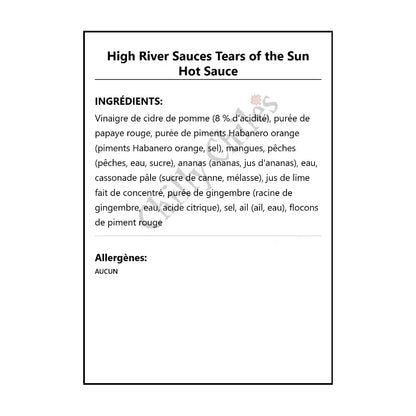 High River Sauces Tears of the Sun Hot Sauce - Hot Sauce