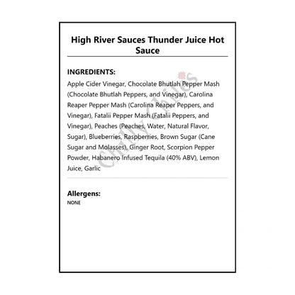 High River Sauces Thunder Juice Hot Sauce - Hot Sauce