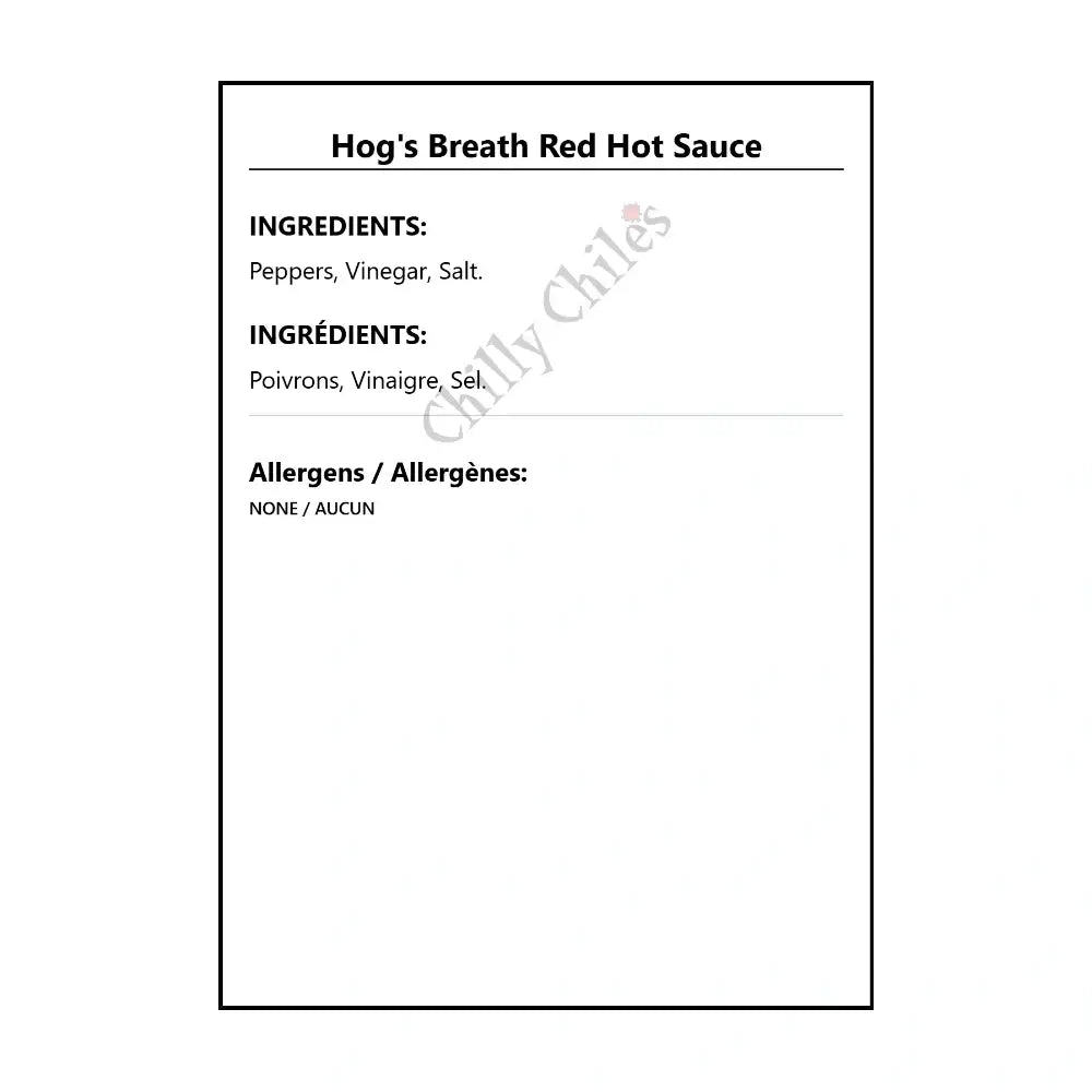 Hog’s Breath Red Hot Sauce - Hot Sauce
