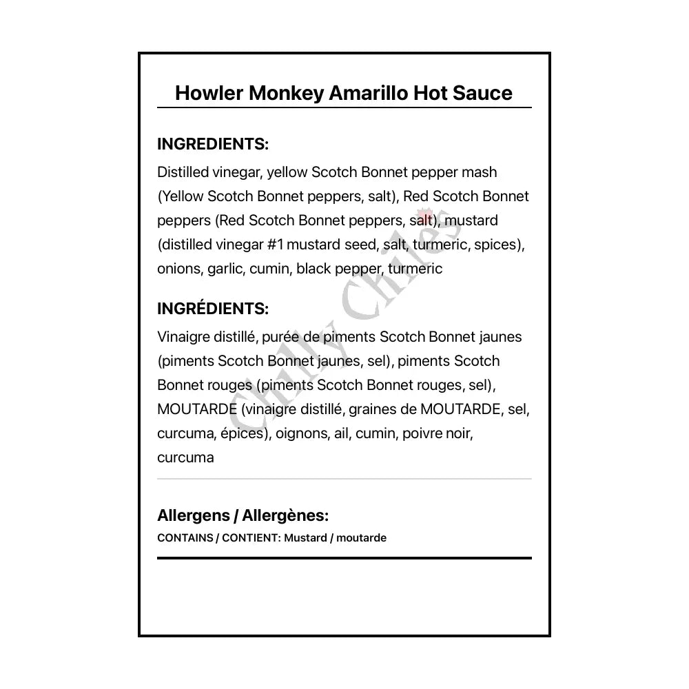Howler Monkey Amarillo Hot Sauce - Hot Sauce