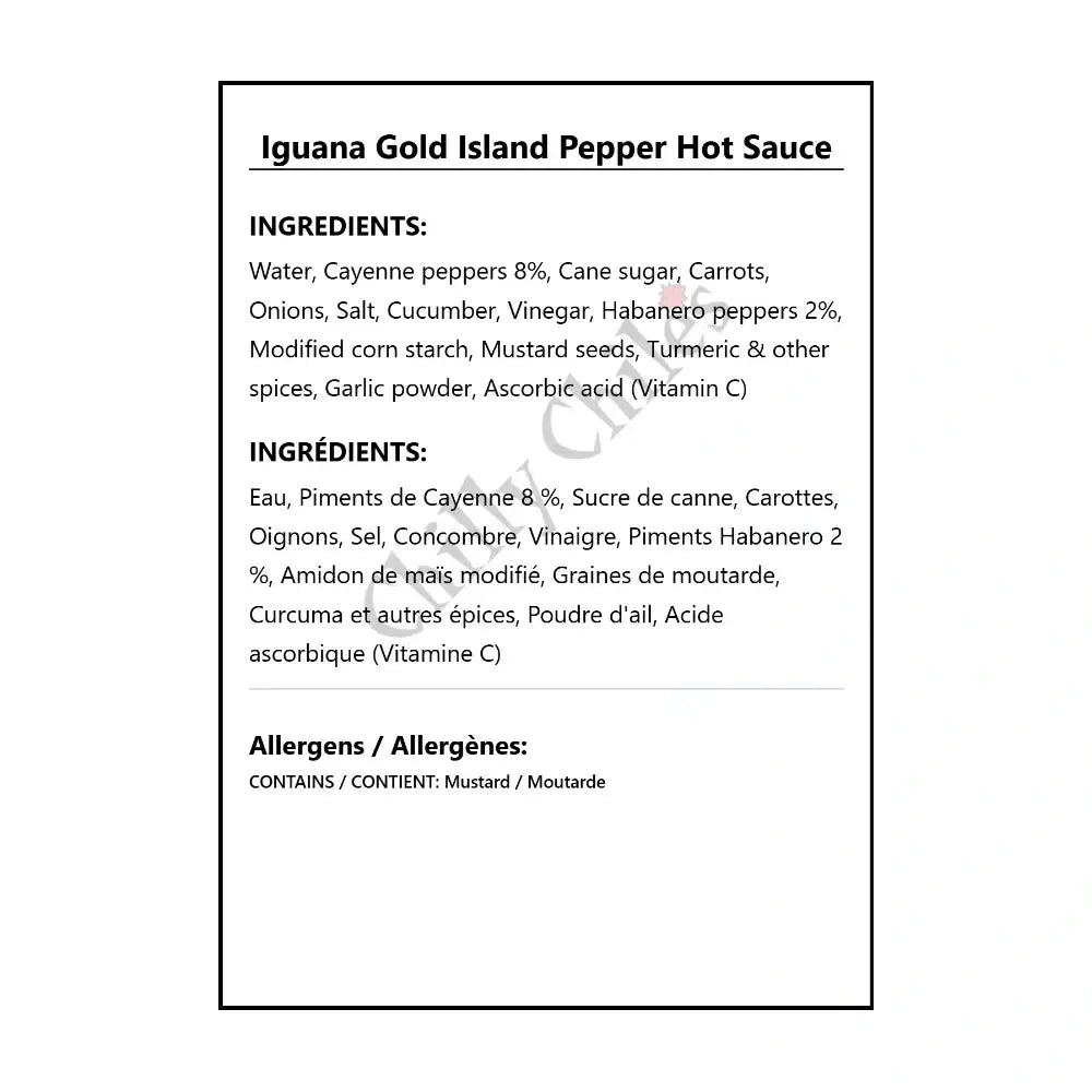 Iguana Gold Island Pepper Hot Sauce - Hot Sauce