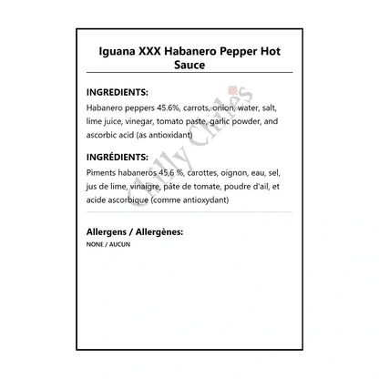 Iguana XXX Habanero Hot Sauce - Hot Sauce
