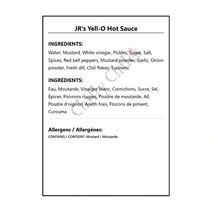 JR’s Yell-O Hot Sauce - Hot Sauce