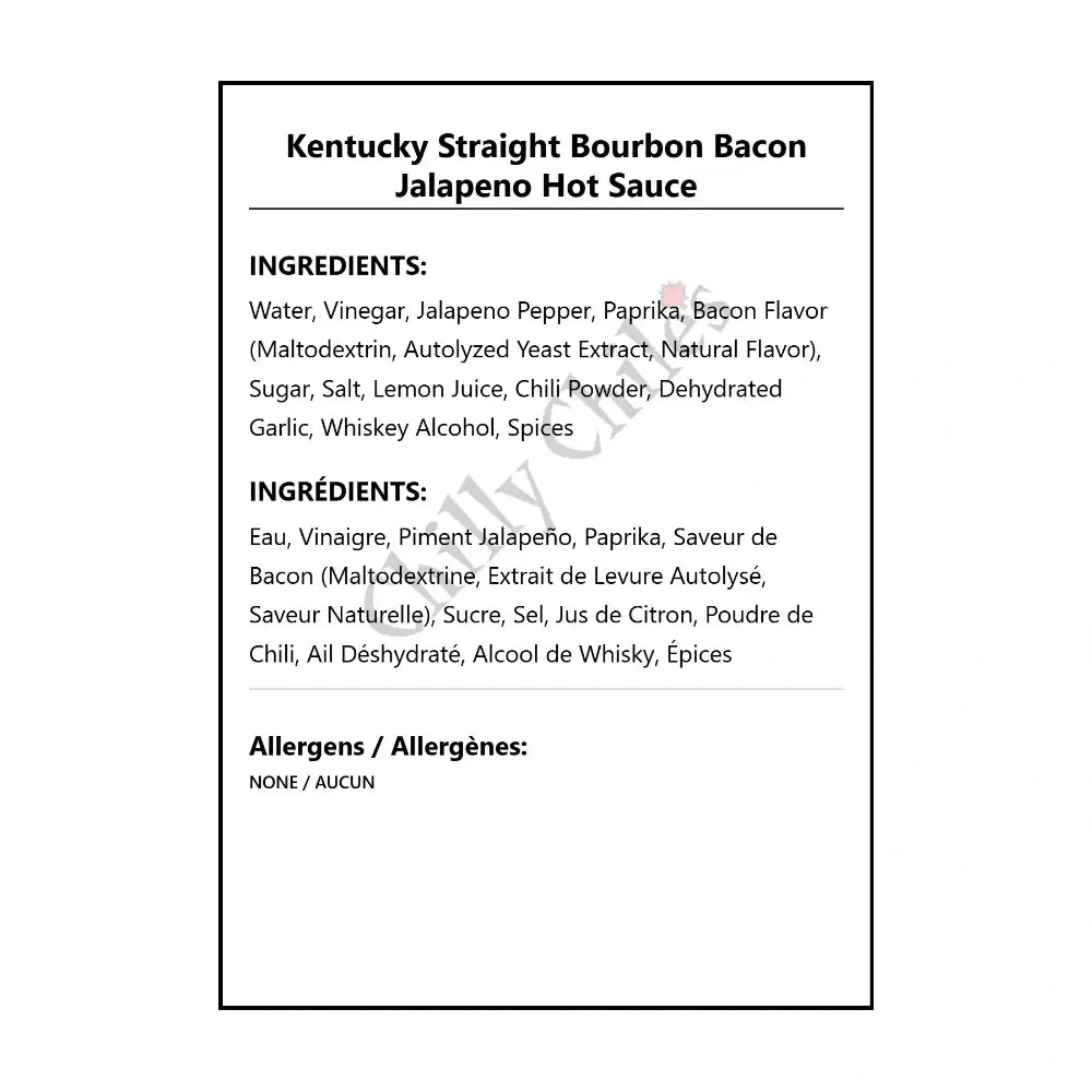 Kentucky Straight Bourbon Bacon Jalapeno Hot Sauce - Hot Sauce