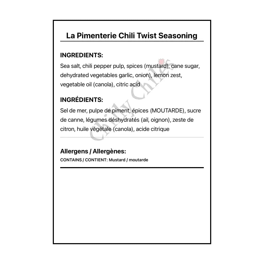 La Pimenterie Chili Twist Seasoning - Spice/Peppers