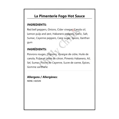La Pimenterie Fogo Hot Sauce - Hot Sauce