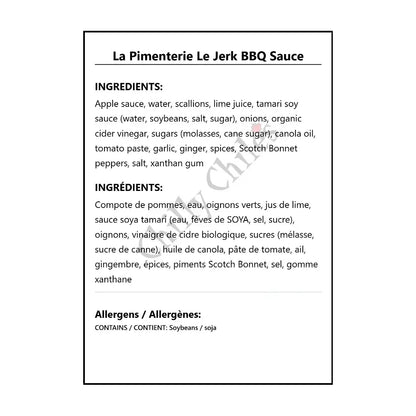 La Pimenterie Le Jerk BBQ Sauce - BBQ Sauce