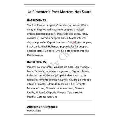 La Pimenterie Post Mortem Hot Sauce - Hot Sauce