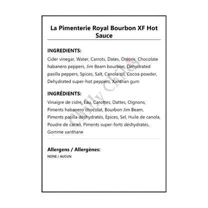La Pimenterie Royal Bourbon XF Hot Sauce - Hot Sauce