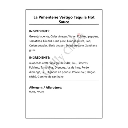 La Pimenterie Vertigo Tequila Hot Sauce - Hot Sauce