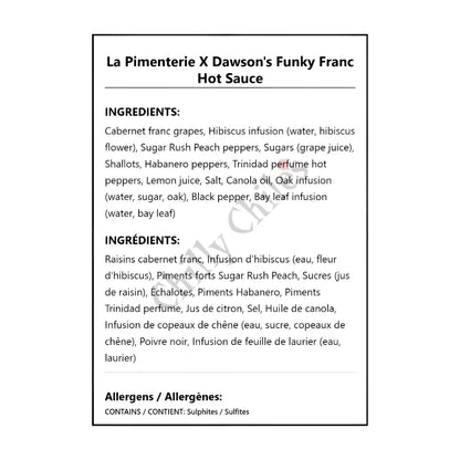 La Pimenterie X Dawson’s Funky Franc Hot Sauce - Hot Sauce