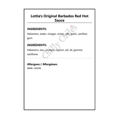 Lottie’s Original Barbados Red Hot Sauce - Hot Sauce
