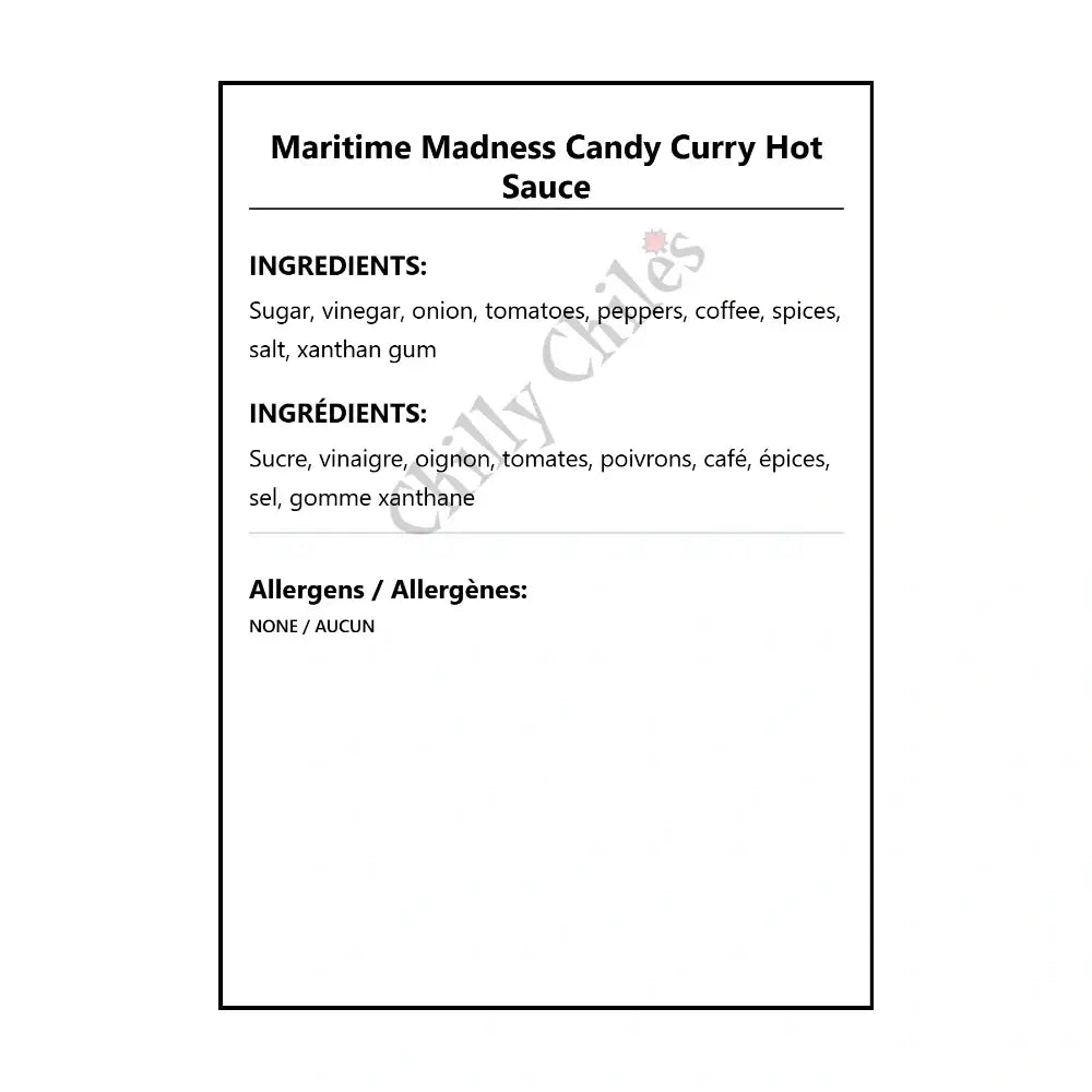 Maritime Madness Candy Curry Hot Sauce - Hot Sauce