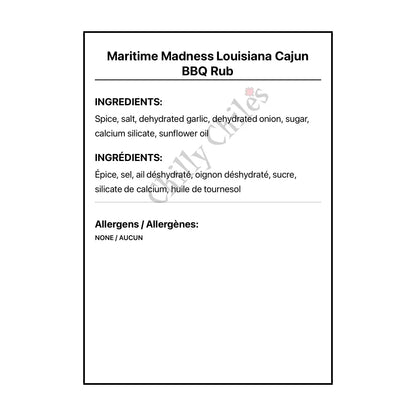 Maritime Madness Louisiana Cajun BBQ Rub - Spice/Peppers