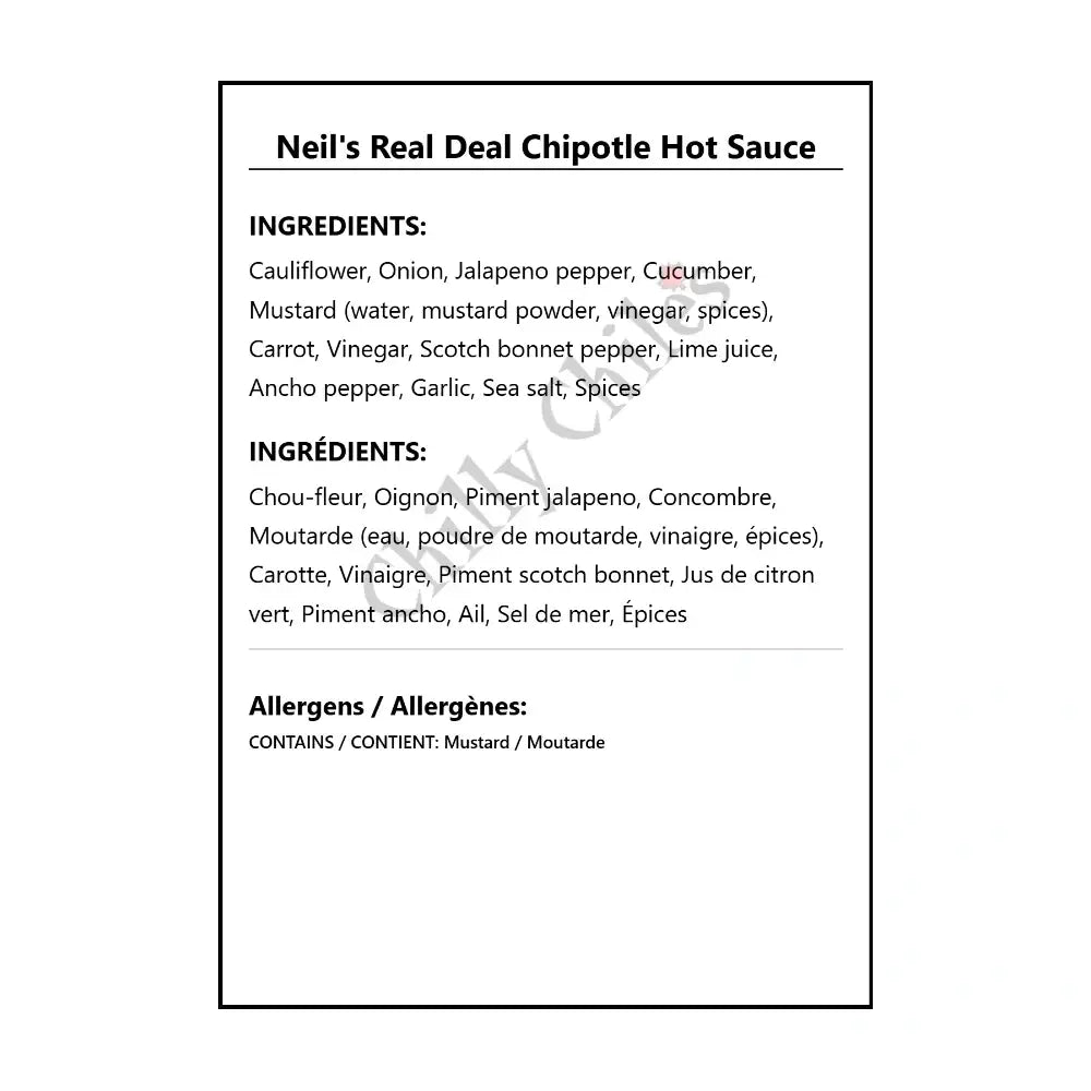 Neil’s Real Deal Chipotle Hot Sauce - Hot Sauce