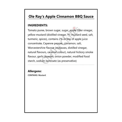 Ole Ray’s Apple Cinnamon BBQ Sauce - BBQ Sauce