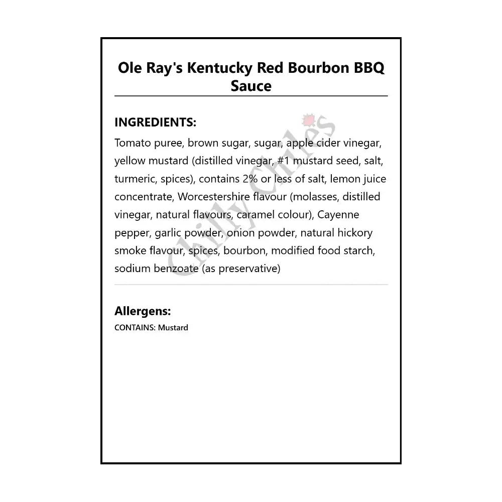 Ole Ray’s Kentucky Red Bourbon BBQ Sauce - BBQ Sauce