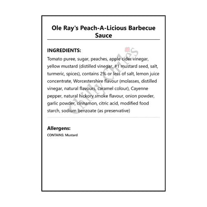 Ole Ray’s Peach-A-Licious Barbecue Sauce - BBQ Sauce