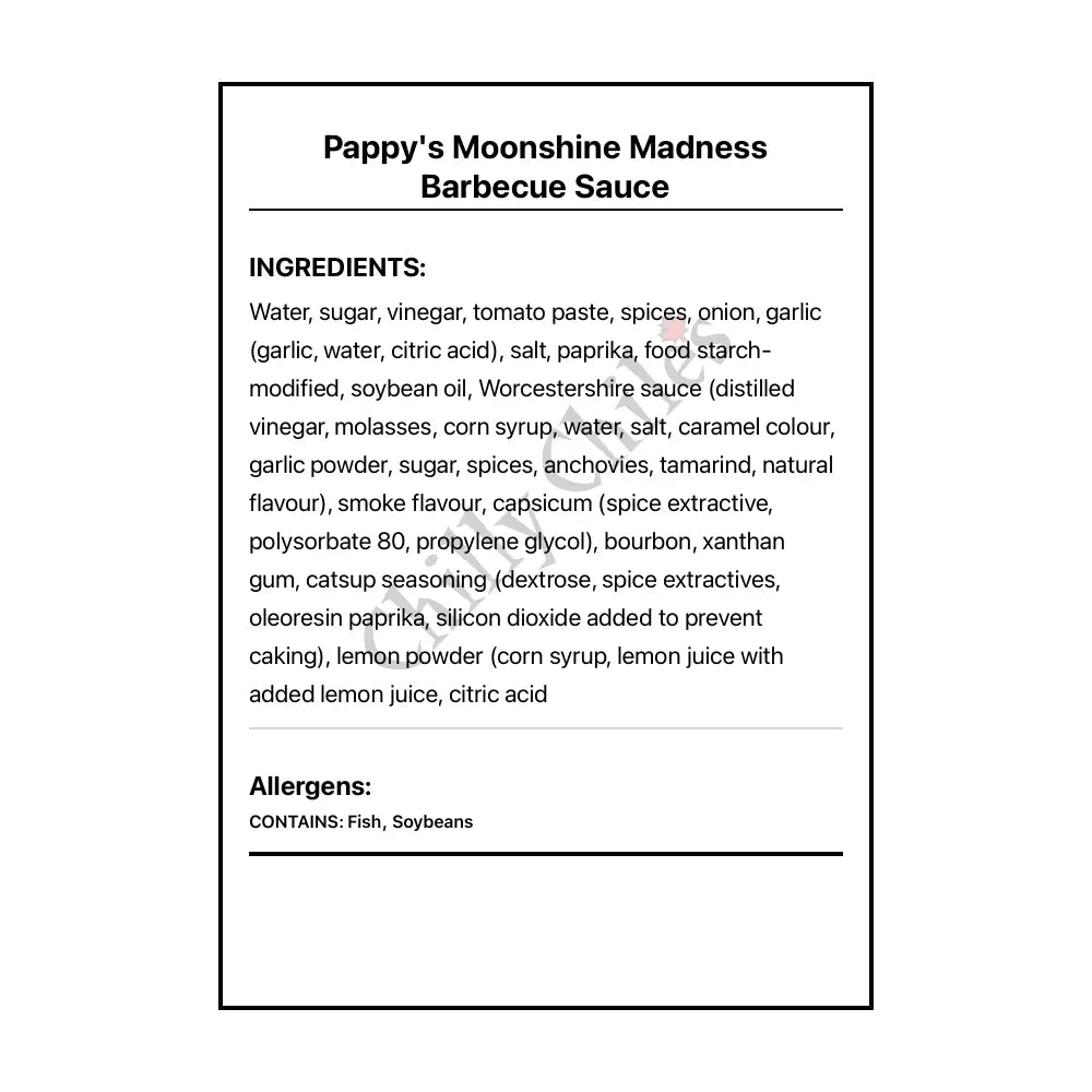 Pappy’s Moonshine Madness Barbecue Sauce - BBQ Sauce