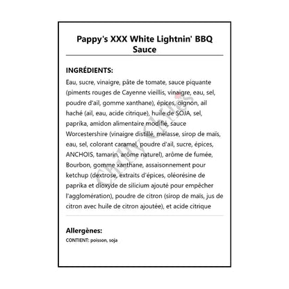Pappy’s XXX White Lightnin’ BBQ Sauce - BBQ Sauce