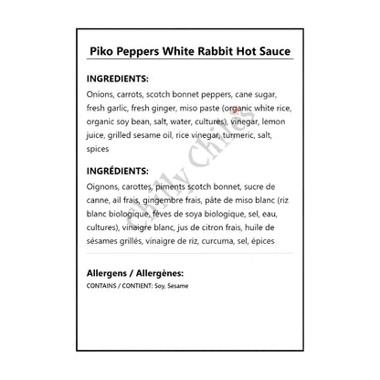 Piko Peppers White Rabbit Hot Sauce - Hot Sauce