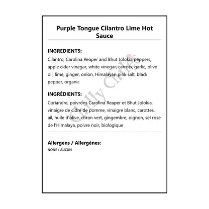 Purple Tongue Cilantro Lime Hot Sauce - Hot Sauce