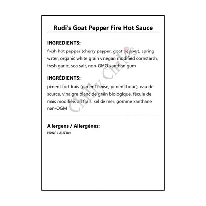 Rudi’s Goat Pepper Fire Hot Sauce - Hot Sauce