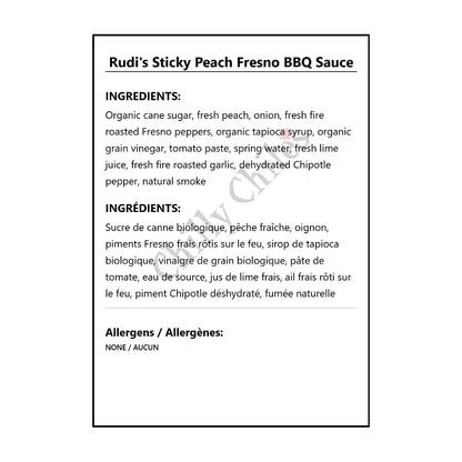 Rudi’s Sticky Peach Fresno BBQ Sauce - BBQ Sauce